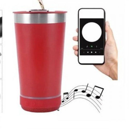 Vaso Térmico de Acero Inoxidable con Tapa Hermética  con Bocina Bluetooth y destapador
