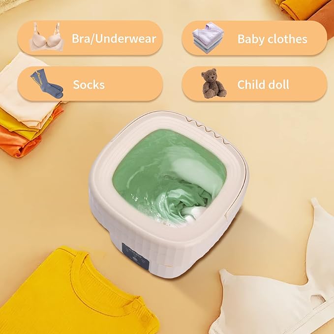 mini lavadora plegable de tres funciones, limpieza profunda