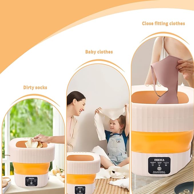 mini lavadora plegable de tres funciones, limpieza profunda