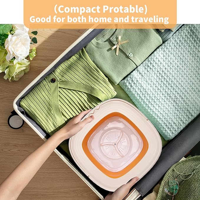 mini lavadora plegable de tres funciones, limpieza profunda