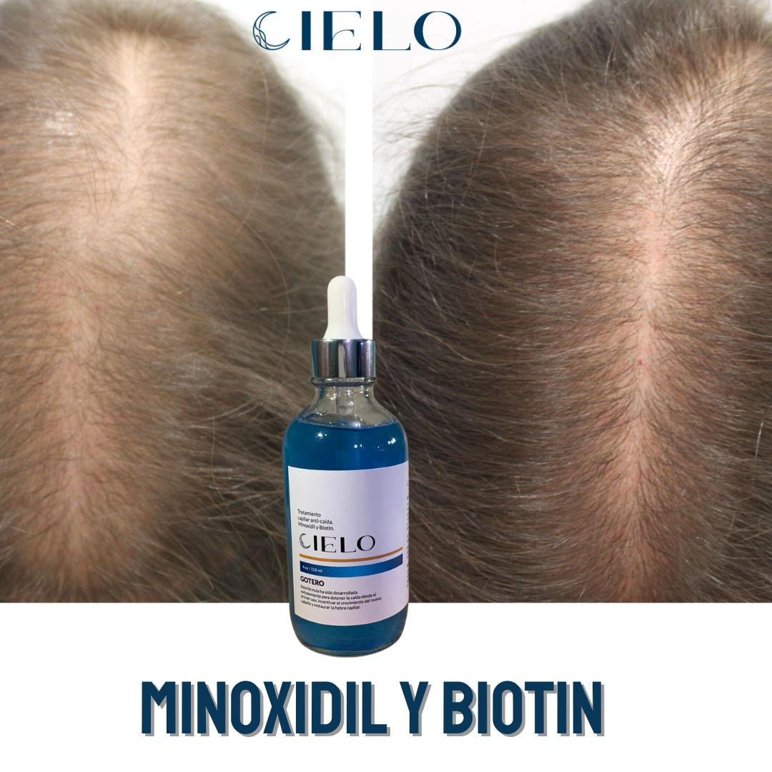 Gotero Cielo Minoxidil y Biotin- Anticaída y Crecimiento del cabello y Barba